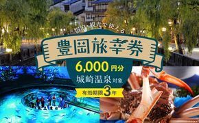 豊岡市旅行クーポン 6,000円分 3年間有効 城崎温泉 出石 竹野 神鍋 など 宿泊施設 飲食店 観光施設 250施設以上で使える旅行券 「豊岡旅幸券」 旅行 宿泊 旅 トラベルの チケット