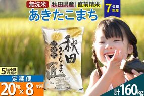 【無洗米】＜令和7年産＞《定期便8ヶ月》秋田県産 あきたこまち 匠 20kg (5kg×4袋) ×8回 20キロ お米 |02_snk-030808s