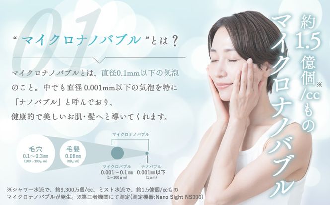 マイクロナノバブル シャワーヘッド「バブリーミスティ2.0（クロム）」ストップボタン有 [No.911]