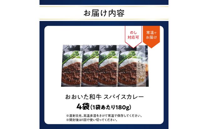 【K03039】おおいた和牛 スパイスカレー 4袋
