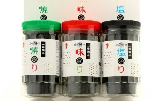 一番摘み 福岡有明のり使用「味のり」「塩のり」「焼のり」ボトル9本入詰合せ 味のり 塩のり 焼のり 海苔 のり ノリ 有明海苔 有明のり 詰合せ