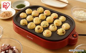 ホットプレート たこ焼き器 タコ焼き器 アイリスオーヤマ たこ焼き2WAYプレート ITY-20WA-R レッド たこ焼きプレート 平面プレート フッ素加工 家庭用 卓上 たこ焼き 20穴 丸形 丸型 調理家電 新生活 キッチン用品 食欲の秋特集 
