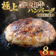 ハンバーグ 自家製 手作り 約90g×8個 総計約720g 黒毛和牛ハンバーグ 牛肉 100％ 【(有)山重食肉】（室戸海洋深層水塩使用）