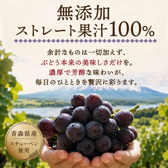 ぶどうジュース 紙パック 1L × 6本入り 無添加 ストレート果汁 100% 【 スチューベンジュース 葡萄 青森県産 産地直送 1000ml 6本セット 】