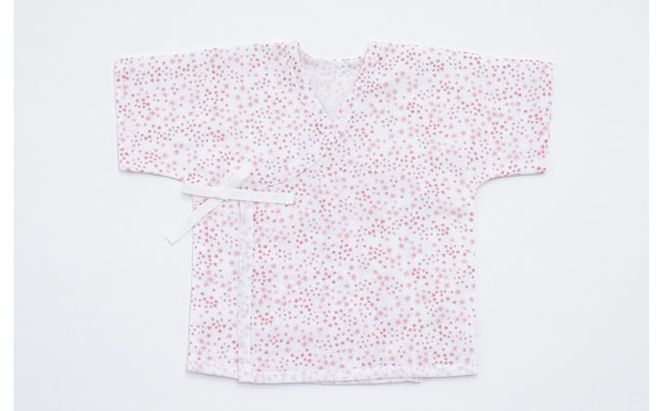 PGガーゼ　ベビー肌着セット 70cm　小花 ベビー用品 ピンク 花柄 女の子 赤ちゃん 短肌着 コンビ肌着 裏始末 サイズ調整 股下ホック 肌に優しい 