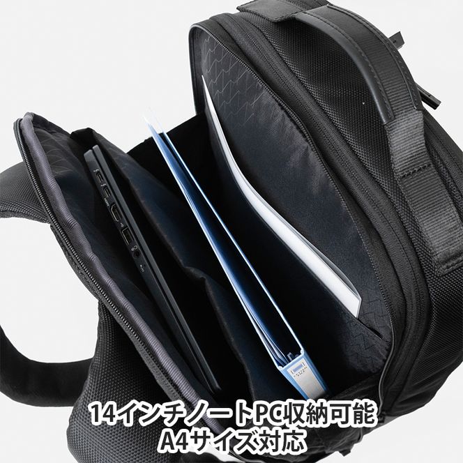 Floe ワーク＆デイリーバックパック M_No.8860677(ブラック)  リュック 黒 通勤 通学 社会人 学生 出張 PCが入る A4サイズ対応 ファイル収納 エキスパンダブル機能 日本製 国産 yezoLABO