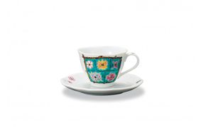カップ&ソーサー フラワーBox グリーン 岩田玲子 民芸品 工芸品 ティーカップ コーヒー 紅茶 食器 キッチンアイテム キッチン雑貨 172111_CY3096