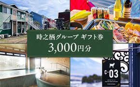 時之栖グループギフト券（3,000円分）【チケット　宿泊　食事　体験】