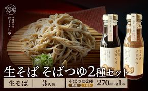 生そば（3人前）＆ そばつゆ2種類セット　温泉水仕込み　中棚温泉　長野　信州　小諸　蕎麦　年越し