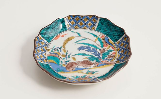 九谷焼 3.5号皿揃 歴代画（5枚セット） a01 焼き物 民芸品 工芸品 