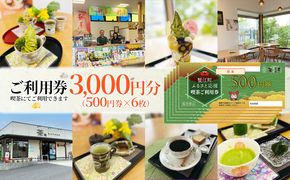 【香風園】喫茶ご利用券3,000円分 チケット カフェ お茶カフェ カフェ利用券 抹茶 和菓子 抹茶ソフトクリーム 休日 お出かけ 観光 飲食 