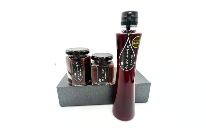 ピオーネシロップ＆ピオーネ餡＆ピオーネコンポートジャム 岡山県 真庭市 ぶどう 【mman004-01】