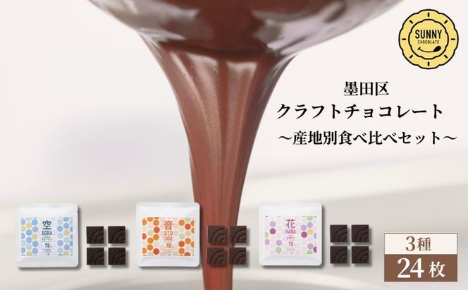 チョコレート SUNNY CHOCOLATE クラフトチョコレート【産地別チョコレート食べ比べセット（3種 各4枚入）合計6セット】チョコ 菓子 食べ比べ シングルオリジンチョコレート 墨田区 東京都