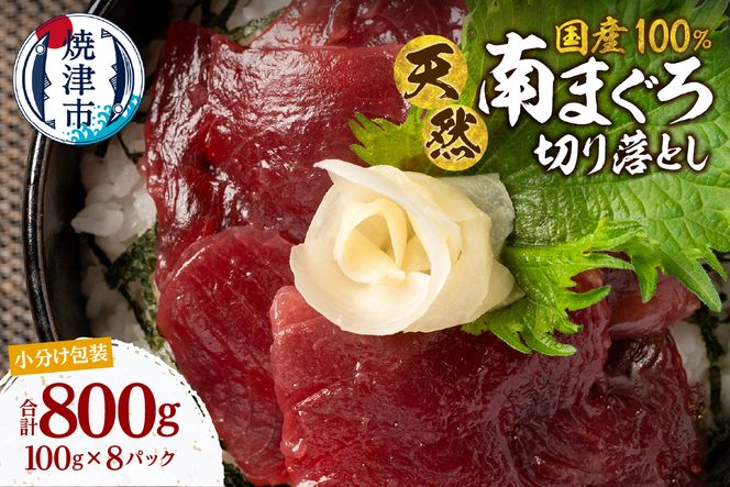 a10-1277　天然 ミナミマグロ 切り落し 小分け 焼津 海の極 計800g 100g×8P