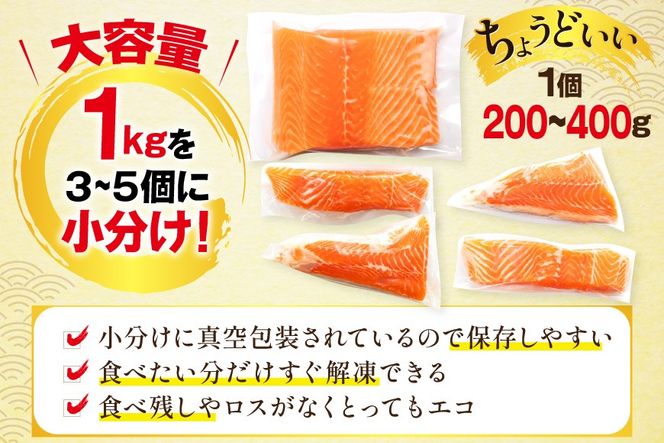 訳あり 無添加 ノルウェー産 アトランティックサーモン 柵 生食用 総重量 1kg 3-5p入 [足利本店 宮城県 気仙沼市 20565593] サーモン さけ サケ 鮭 魚介類 鮭 お刺し身 刺し身 刺身 個包装 海鮮 海鮮丼 魚介 魚 小分け 冷凍 真空包装 ノルウェー