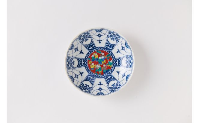 ４号皿揃　染付瓔珞文時代画風 172111_CY4007