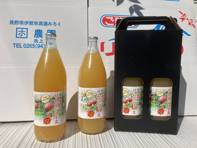 高遠産　リンゴジュース2本セット｜伊那市 伊那 りんごジュース りんご 飲料 果物 フルーツ 甘い フレッシュ ふるさと納税【010-e6】