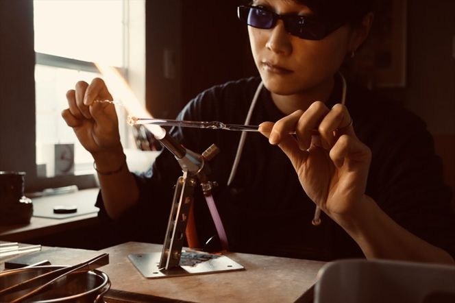 159-2053-02　《コラージュ》イヤリング（イエロー×グリーンティント）【 神奈川県 大磯町 レディースジュエリー ファッション小物 誕生日 お祝い ギフト 贈り物 ファッション 】