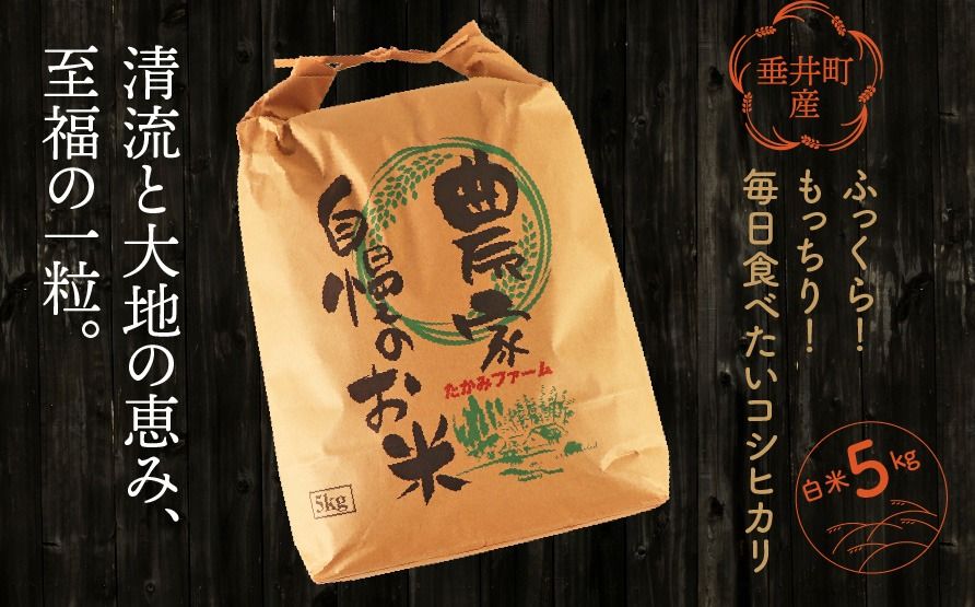 [垂井町産]ふっくら!もっちり!毎日食べたいコシヒカリ 白米 5kg