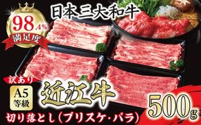 【一週間以内発送】【訳あり】A5 近江牛切り落としスライス 食べ比べ ブリスケ＆バラ 500g【FO33W】