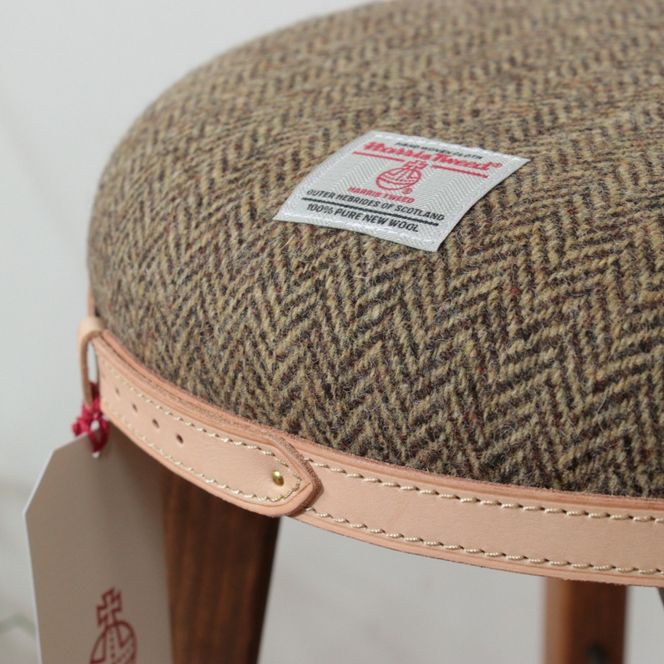 ハイスツール 【ヘリンボーンブラウン】HARRIS TWEED（ハリスツイード） 	Z127VC01