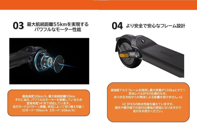 【一般原付モデル】公道走行が可能な電動キックボード YDX2【ハセガワモビリティ×YADEA】（300-9）