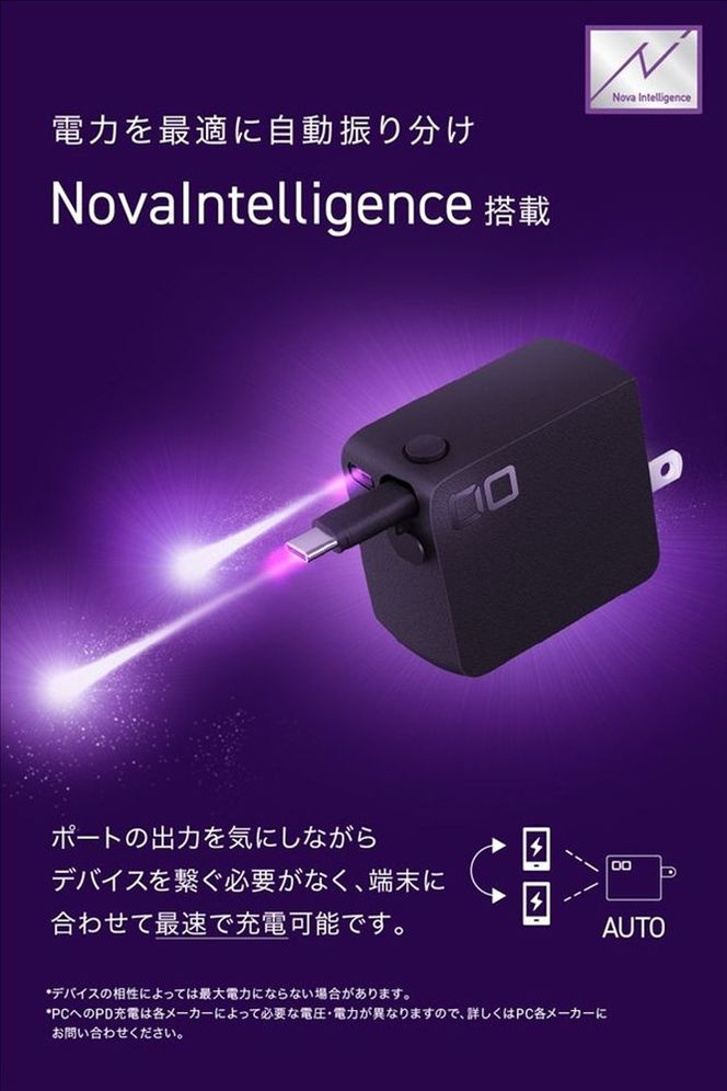 CIO 充電器 最大45W NovaPort DUO  II 45W2C Built in CORD REEL ブラック｜小型 軽量 おしゃれ 便利 [2654]