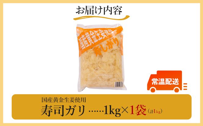 ガリ 1kg 【7日程度で発送】国産黄金生姜使用 寿司 生姜 ジンジャー ガリ がり 寿司がり 寿しがり お寿司 付け合せ 漬物 漬け物 国産 特産品 黄金しょうが しょうが ショウガ 高知県産 坂田信夫商店 高知県 香南市 常温 Xnb-0011