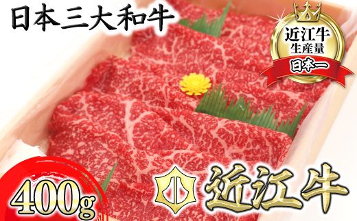 【3月発送分】極上近江牛すき焼き・しゃぶしゃぶ用　モモ【400g】【CB09W-3m】