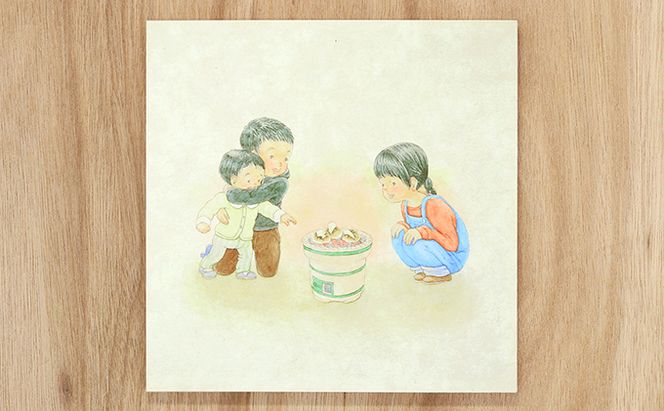 センテンヤアートパネル　『えものがたり』−餅やき− 絵画 和紙 印刷 木製パネル シンプル 洋風 和風 