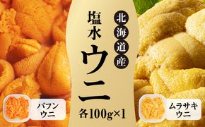 【先行受付】北海道産　世壱屋塩水ウニ（ムラサキウニ＆バフンウニ）各100g_Y038-0142