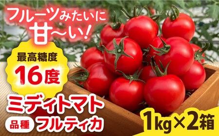 [先行予約]フルティカ 2kg (1kg×2箱) [2025年10月下旬以降順次発送]糸島市 / かわぞえ農園 [AAM006] トマト とまと 野菜 やさい フルティカ 中玉トマト フルーツトマト フルーツ