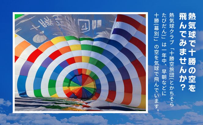 北海道 十勝 熱気球 搭乗体験チケット 1名様 フリーフライト