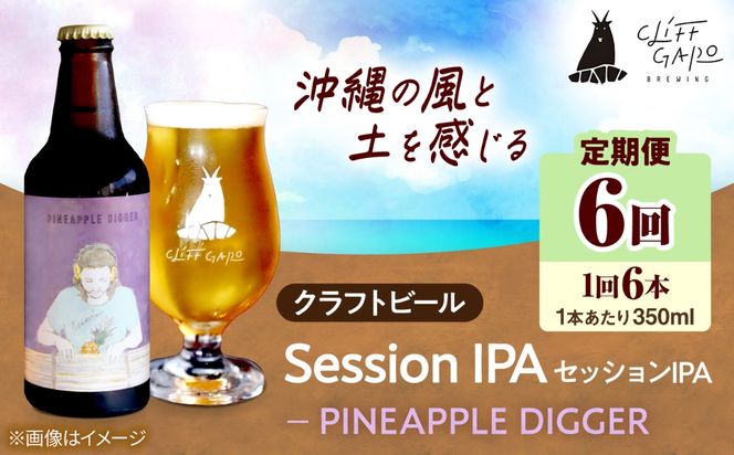 【全6回定期便】-CLIFF BEER- PINEAPPLE DIGGER  (セッションIPA) 6本入り ビール クラフトビール 350ml 飲み比べ ギフト 沖縄市 / 株式会社クリフクラフト[BCDS019]