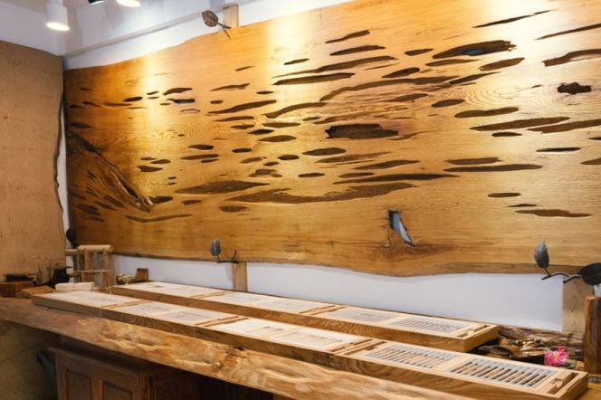 天然屋久杉ベーパーナイフ【ゴールド】1本 〈 文具 工芸品 文房具 雑貨 ギフト 贈答 プレゼント 記念 木製 オシャレ 退職〉 日用品 