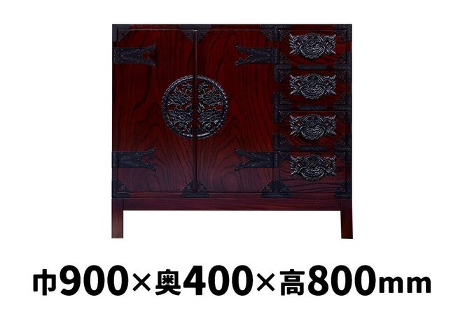 仙台箪笥 三尺キャビネット 拭き漆塗り KC-323 （申込書返送後、1ヶ月～6ヶ月程度でお届け） 欅産業 たんす 家具 収納 インテリア|06_kyk-780301