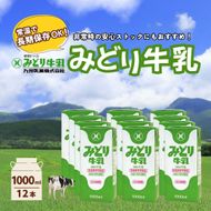 みどり牛乳 1000ml×2ケース (12本) 常温保存可能品 | 常温 牛乳 長期保存 ロングライフ商品 九州 大分県 豊後高田市