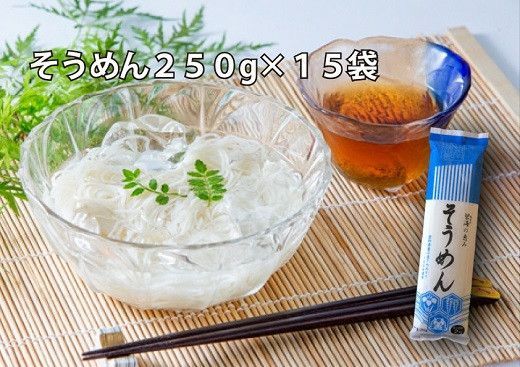 【乾麺】碧海の恵み そうめん 愛知県産 徳用セット3.75kg(250g×15袋) H008-277