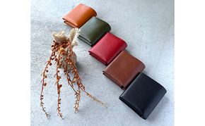 本革 ノンステッチの二つ折りミニ財布 栃木レザー ファッション小物 革小物 シンプル ３ポケット構造 カード入れ 小銭入れ お札入れ 牛革 プレゼント ギフト 