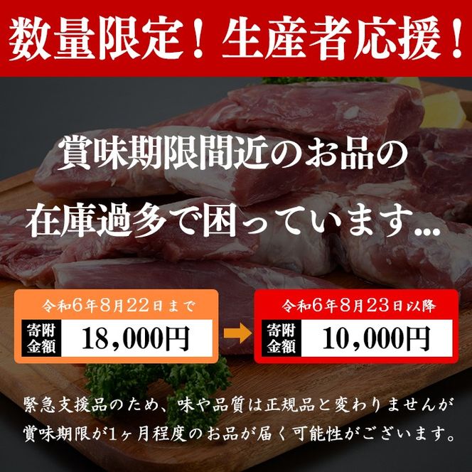 ＜2週間以内発送！＞【数量限定】在庫過多につき訳あり！鹿児島県産黒豚ヒレ(2分割ブロック) 3本＜計1.1kg以上＞【志布志】 a0-327