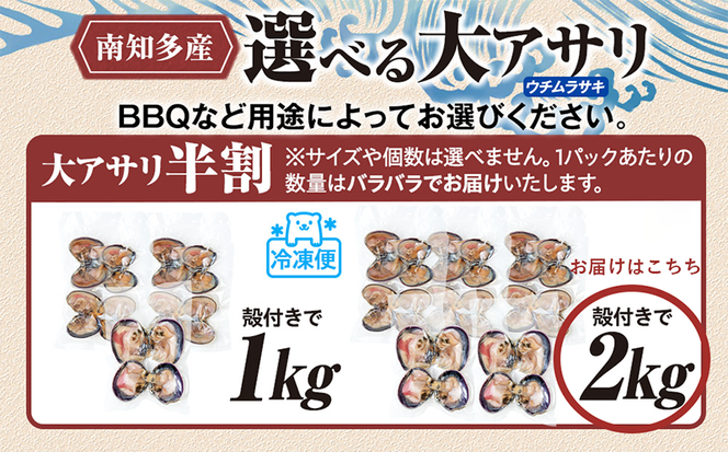 【限定寄附額】 大アサリ 半割 約2kg おおあさり