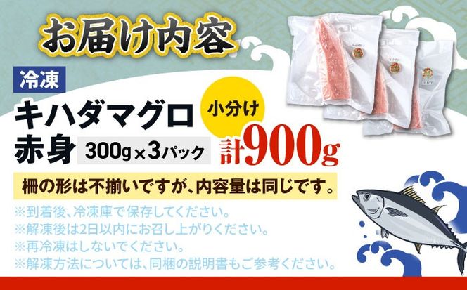 冷凍キハダマグロ 900g (300g×3パック) マグロ まぐろ 小分け 冷凍 刺身 赤身 沖縄市 / 沖縄市漁業協同組合 パヤオ直売店[BCDZ006]