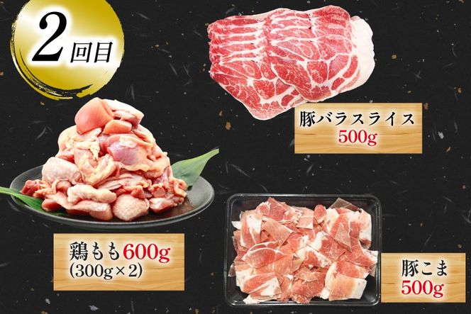豚肉 鶏肉 宮崎県産 豚 鶏 3回 定期便 [南九フーズ 宮崎県 日向市 452061539] 切り落とし 小分け ロース とんかつ もも もも肉 鶏もも 鶏もも肉