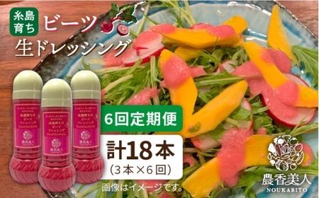 【 全6回 定期便 】糸島 そだち の ビーツ ドレッシング × 3本 セット 《糸島》【農香美人】[AAG031] ビーツ ドレッシング 濃厚 クリーミー 栽培期間中 農薬不使用 糸島 定期便