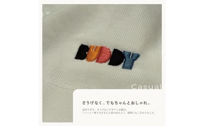 【Mサイズ】サスティナブルTシャツ（スリーブロゴ）オフホワイト 016641_BR003VC01