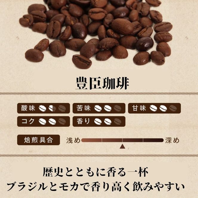 豊臣珈琲 豆 計1kg エチオピア／ブラジル産｜豊かな香り おいしい おうちカフェ 新鮮 香り コク 高級 プレゼント コーヒー鑑定士 厳選 [2607]