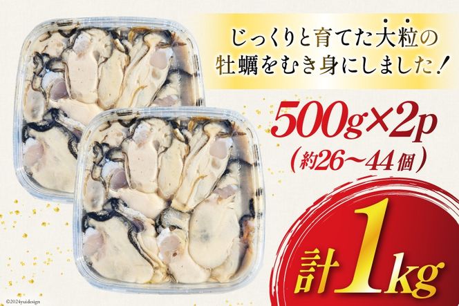 【期間限定発送】 牡蠣 計1kg (約26‐44個入) 500g×2p むき身 生食用 [住喜水産 宮城県 気仙沼市 20564824] 期間限定 冷蔵 新鮮 濃厚 真牡蠣 カキ かき 生牡蠣 魚貝類 生牡蠣 貝 海鮮 魚介類 なべ カキフライ 牡蠣ご飯 魚介
