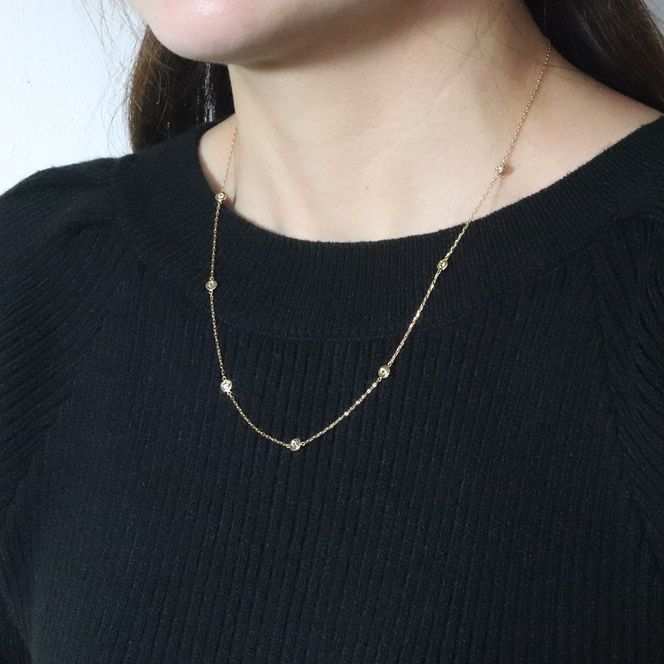 K18　1.00　ダイヤモンドステーションネックレス　BQ-203