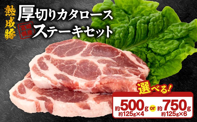 宮崎県産熟成豚 厚切りカタロースステーキセット N0105-YA2277-sku
