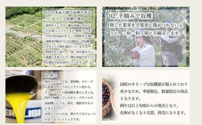 【 小豆島 】【予約商品】小豆島産 エキストラバージンオリーブオイル〔手摘み〕83g×2本セット（L-50）※2026年1月中旬以降発送 黒オリーブ 植物オイル 植物油 贈答用 
